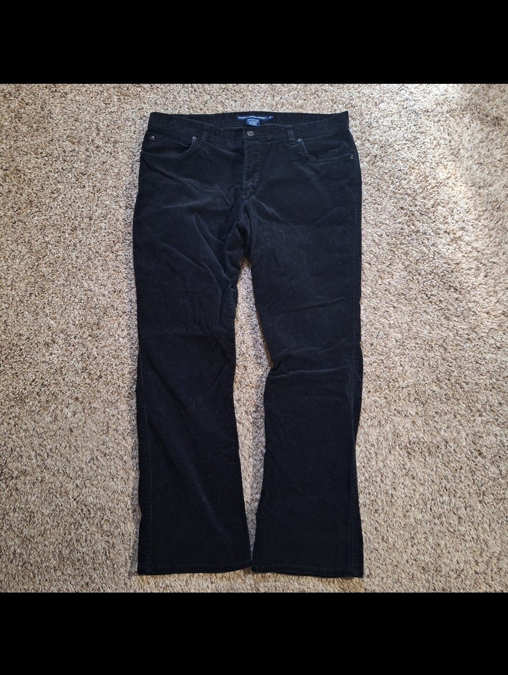 Vintage Ralph Lauren Black Corduroy Bootcut Flare Pants Womens Size 14 Y2K